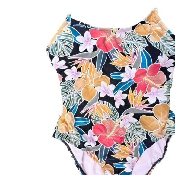 Hurley Swimsuit One Piece Size‎ XL Floral Tropical Print UPF 50 Bathing Suit EUC - Picture 12 of 12